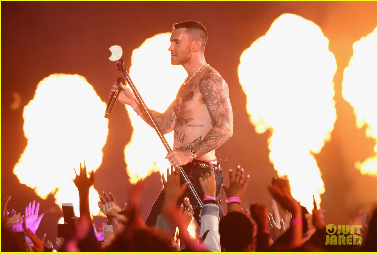 Adam Levine's Hottest Shirtless Photos from Super Bowl 2019! Photo