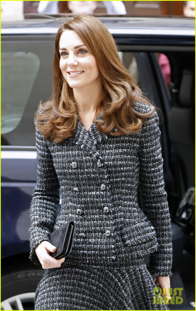 Duchess Kate Middleton Wears a Chic Tweed Look for Mental Health in