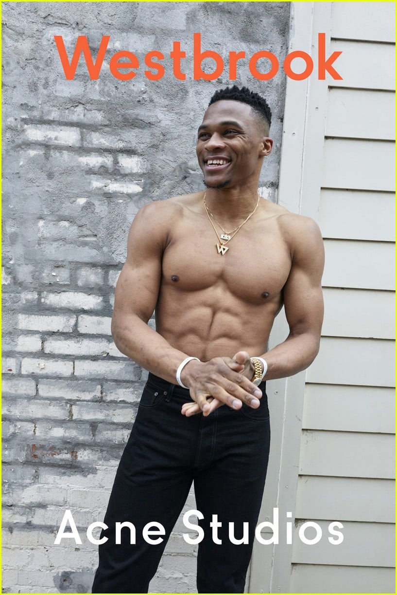 Full Sized Photo of shirtless russell westbrook shows off chiseled abs for ...