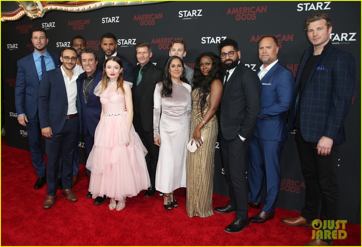 Photo: emily browning ricky whittle celebrate american gods season 2