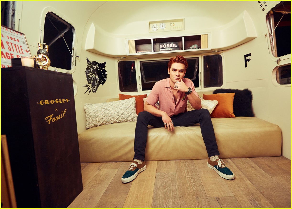 KJ Apa Shows Off Crosley x Fossil Collaboration in Nashville Photo