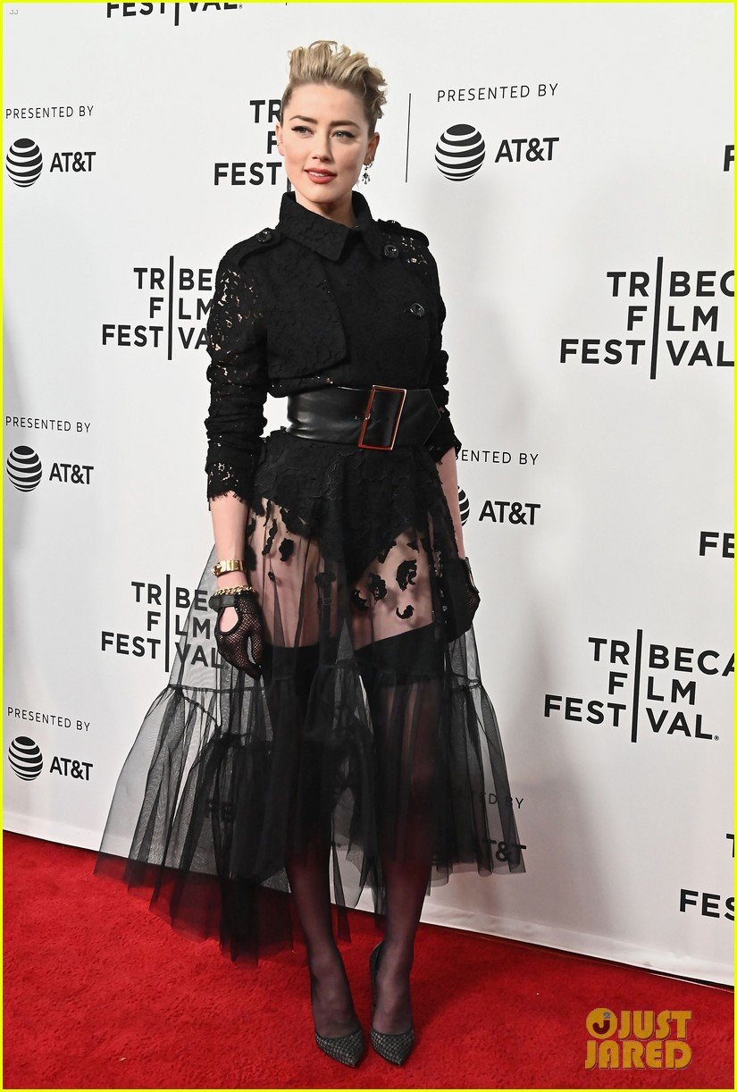 Photo: amber heard rocks edgy lace look for gully premiere at tribeca