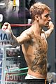 justin bieber goes shirtless for gym session in los angeles 03