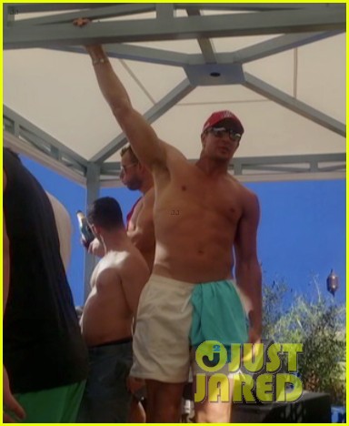 Rob Gronkowski Bares Ripped Shirtless Body During Retirement Party in
