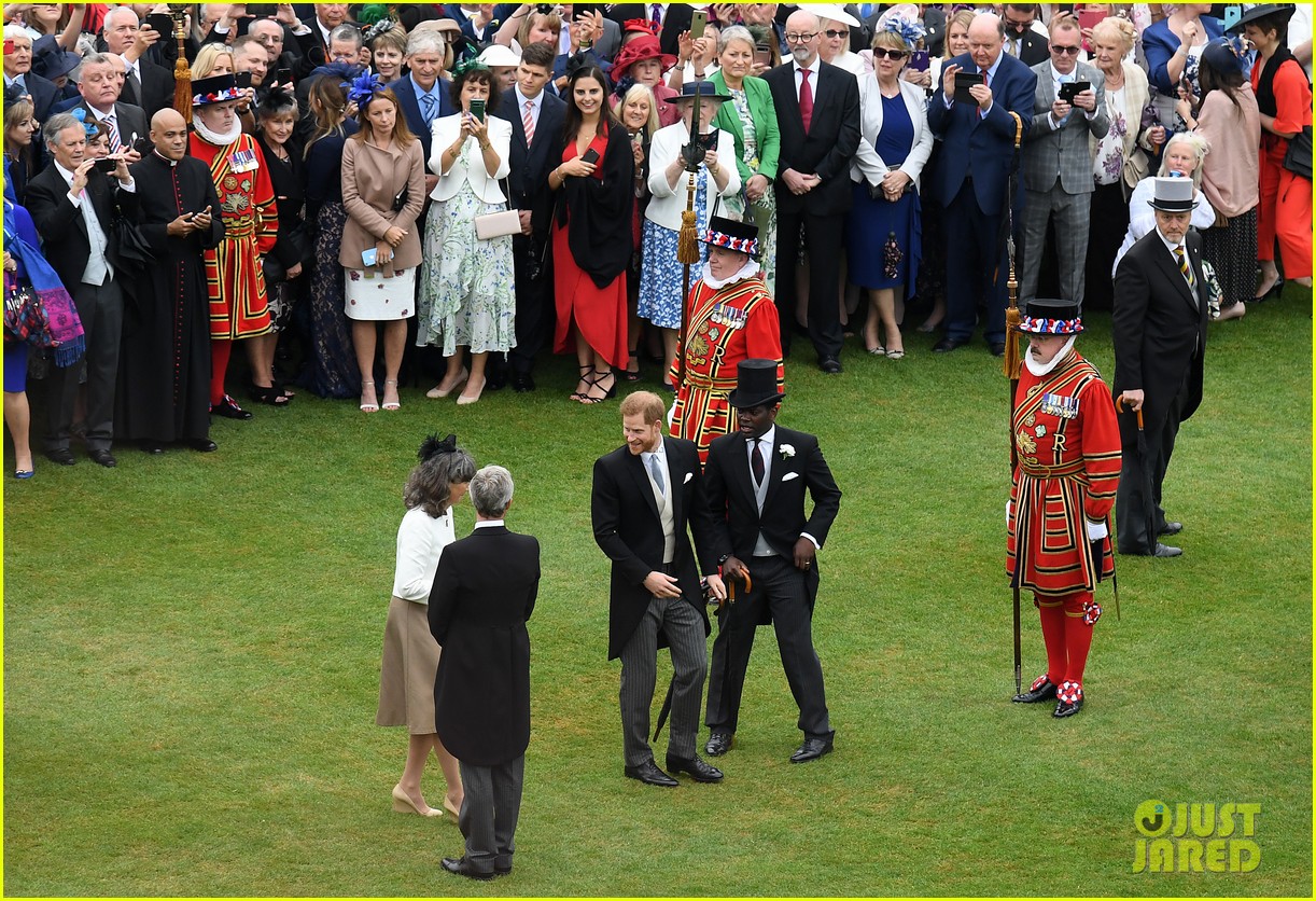 Prince Harry Joins Grandmother Queen Elizabeth at Buckingham Palace