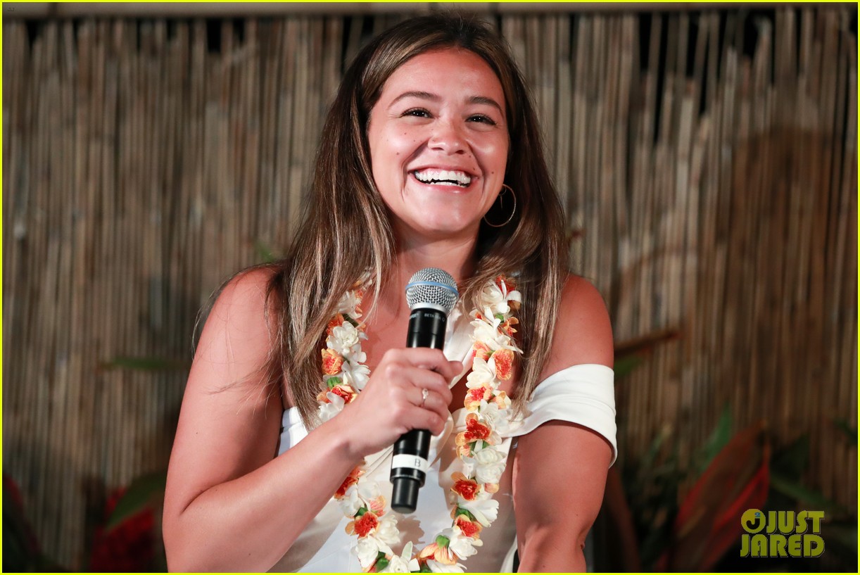 Gina Rodriguez Wears Orange &amp; Green TieDye Bikini at the