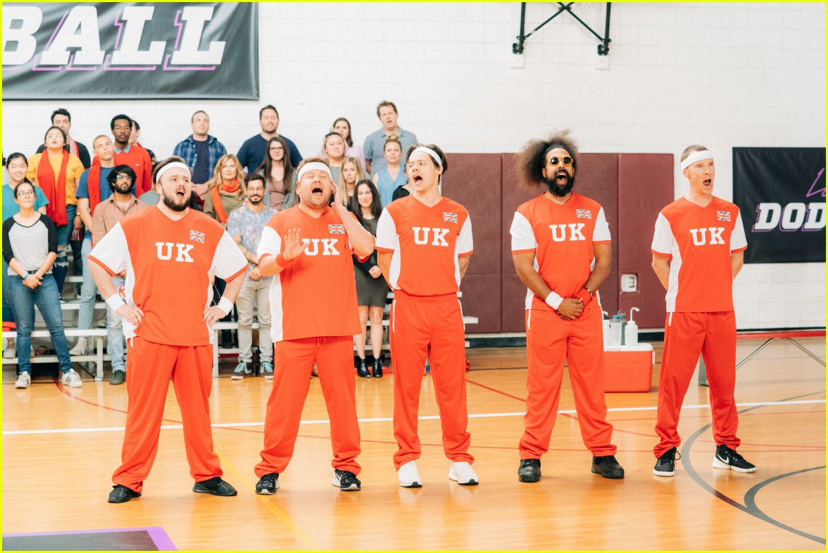Michelle Obama & James Corden Face Off in a CelebrityFilled Dodgeball Match Watch Now! Photo