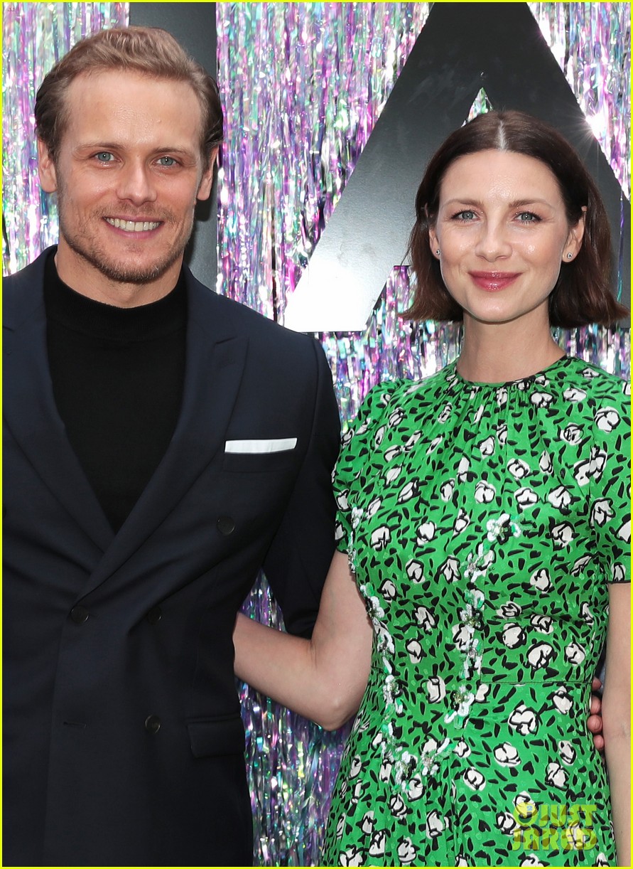 Photo: sam heughan caitriona balfe promote outlander starz fyc event 02