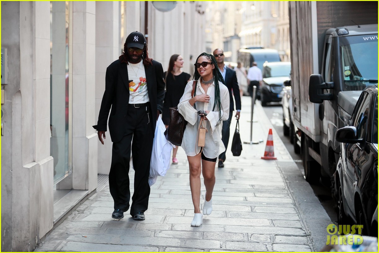 Tessa Thompson & Rumored Beau Dev Hynes Step Out in Paris Photo