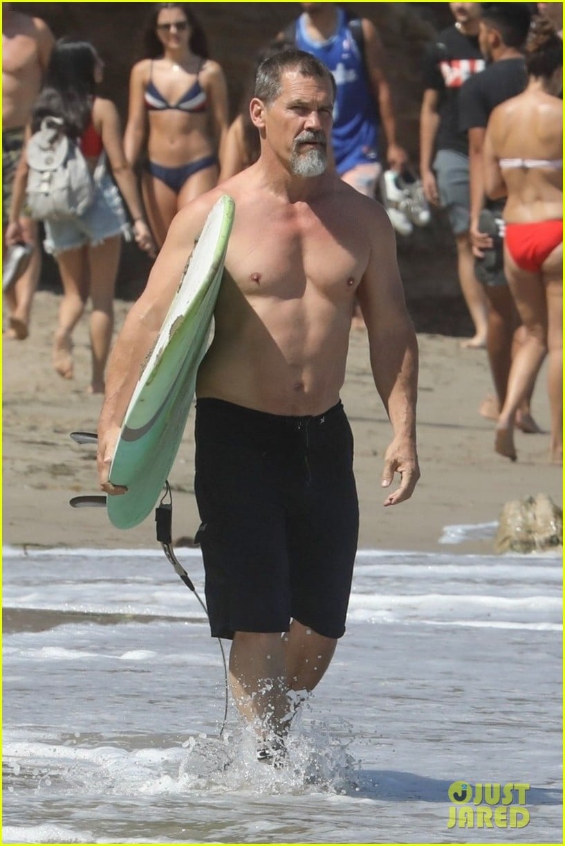 Josh Brolin Looks Hot While Surfing Shirtless in Malibu. josh brolin surfin...