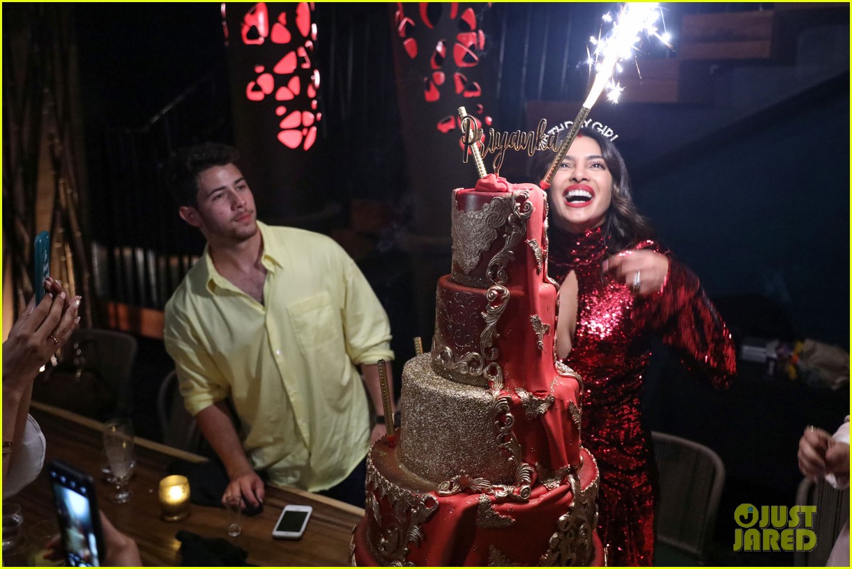 Priyanka Chopra Rocks 'Red Dress' to Celebrate Her Birthday With Nick