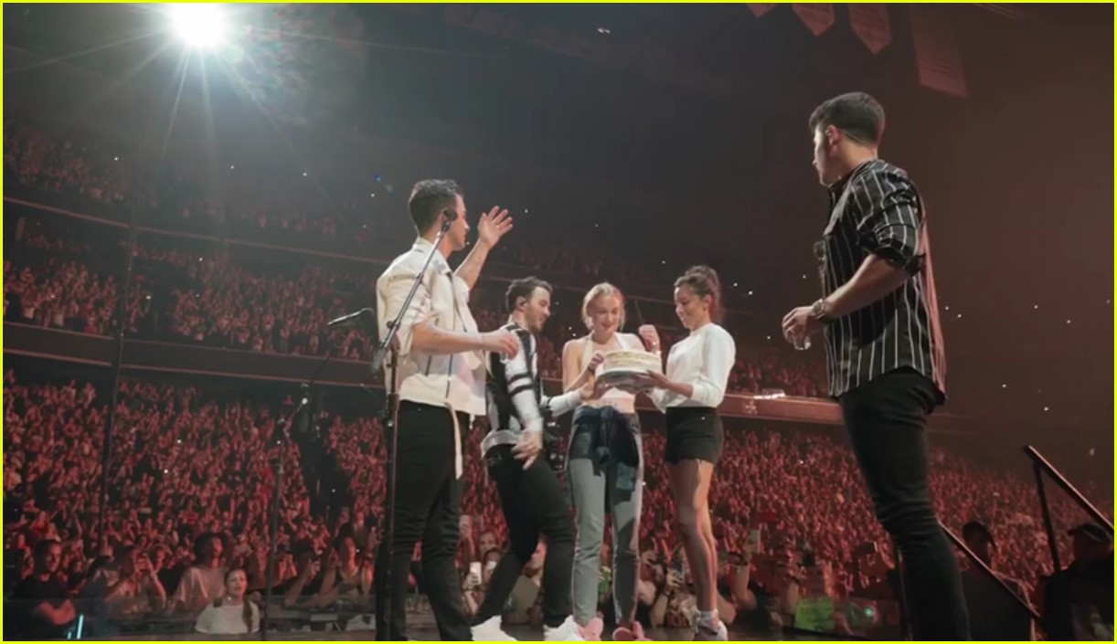 Sophie Turner Presents Joe Jonas with a Birthday Cake on Stage at Jonas