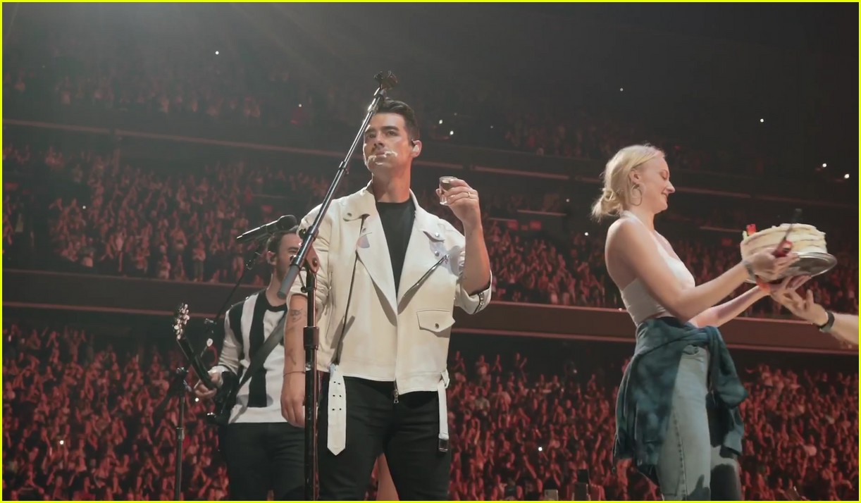 Sophie Turner Presents Joe Jonas with a Birthday Cake on Stage at Jonas