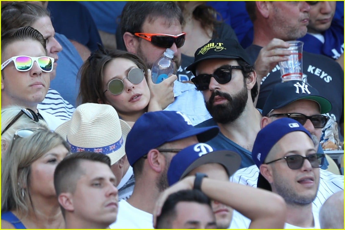 Elizabeth Olsen, Jamie Bell, & Gabrielle Union Enjoy Dodgers Game