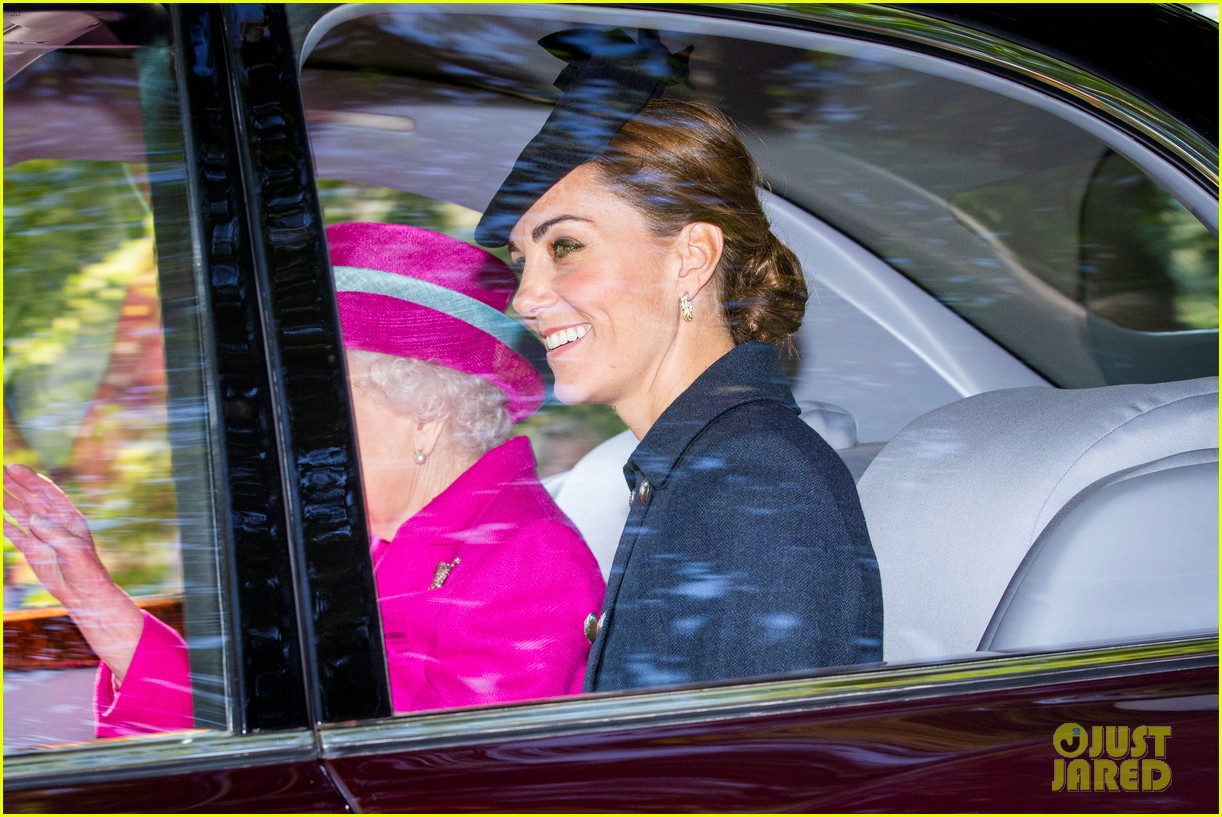 Kate Middleton & Prince William Queen Elizabeth to Church in