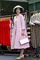 rachel brosnahan goes pretty in pink while filming mrs maisel 01