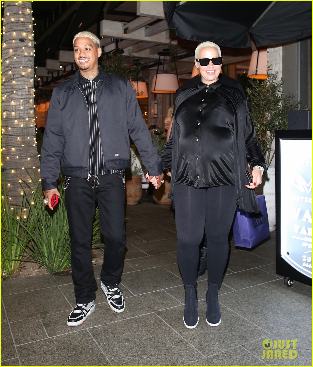 pregnant amber rose boyfriend alexander ae edwards step out for lunch 044359708