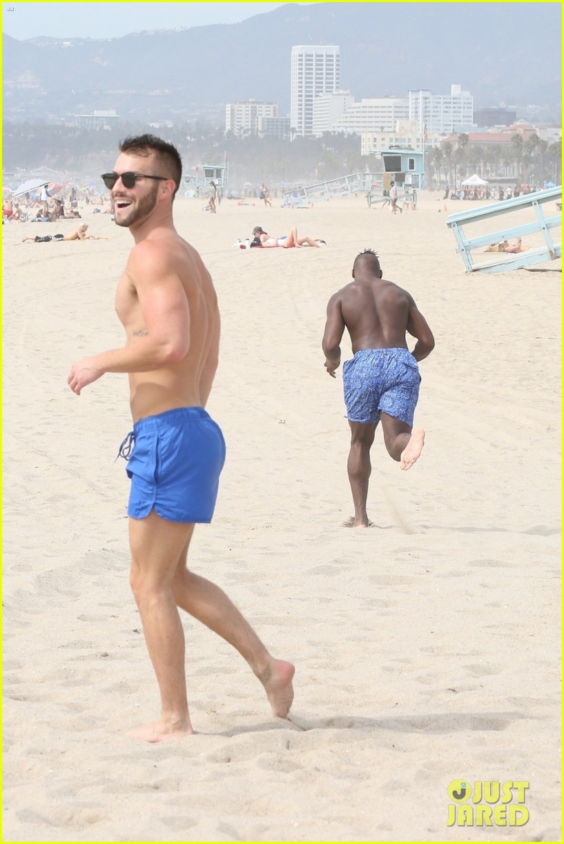 NFL Player Ryan Russell Hits the Beach with Boyfriend Corey O'Brien ...
