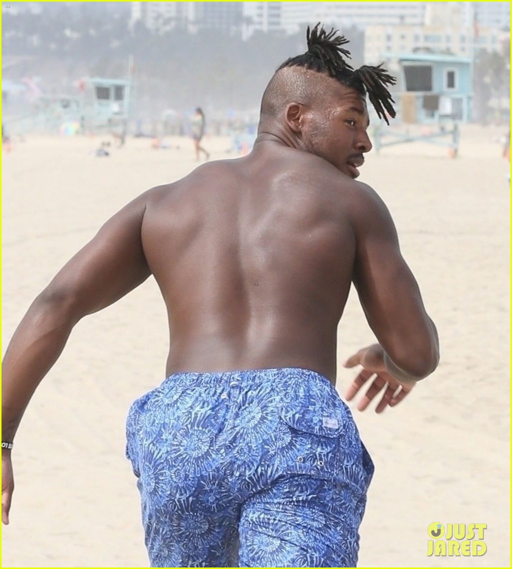 NFL Player Ryan Russell Hits the Beach with Boyfriend Corey O'Brien ...