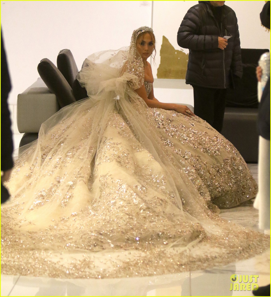 Jennifer Lopez Wows in Glamorous Wedding Dress on 'Marry Me' Set