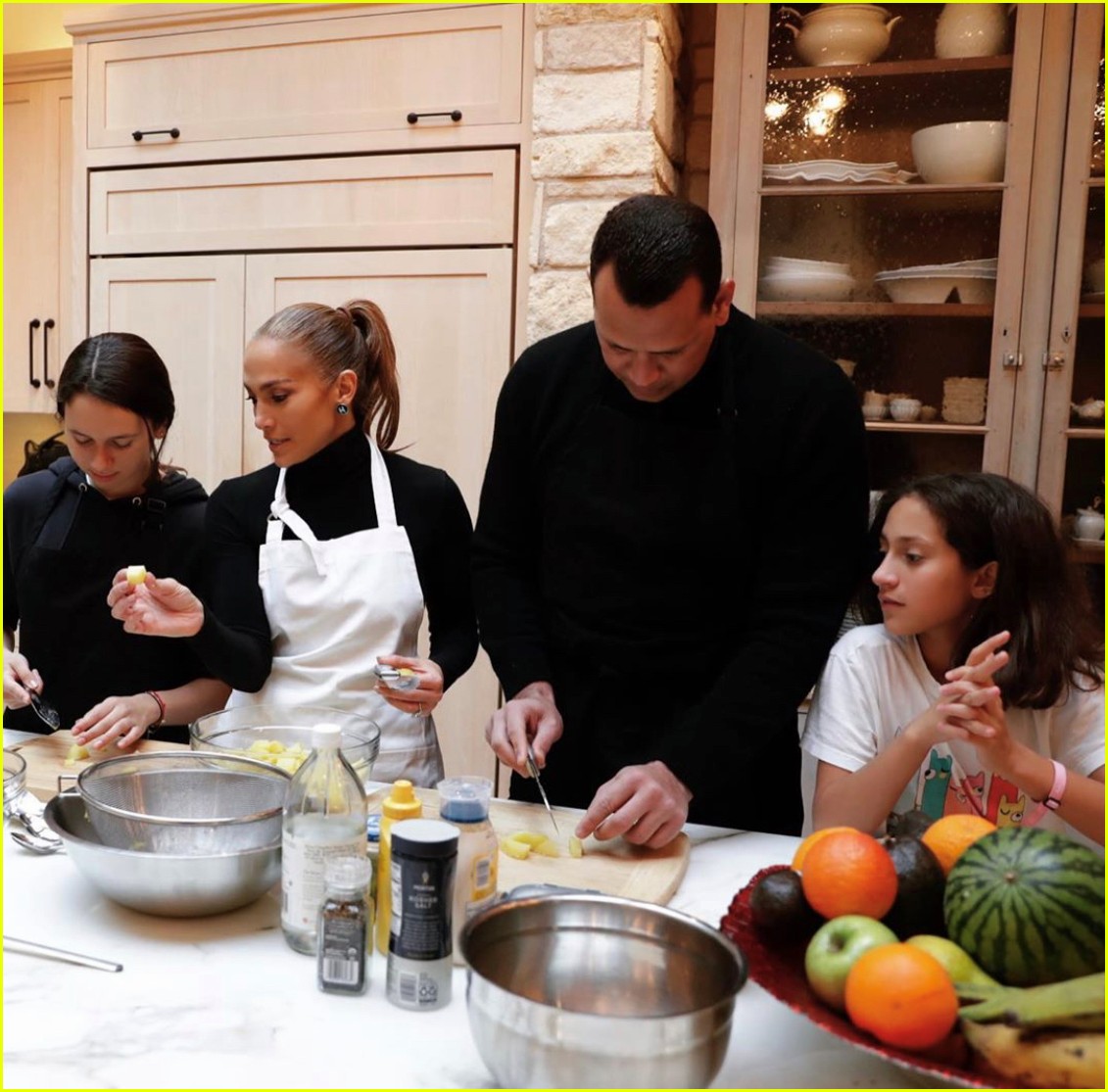 Jennifer Lopez & Alex Rodriguez Cook Up Thanksgiving Dinner with Their