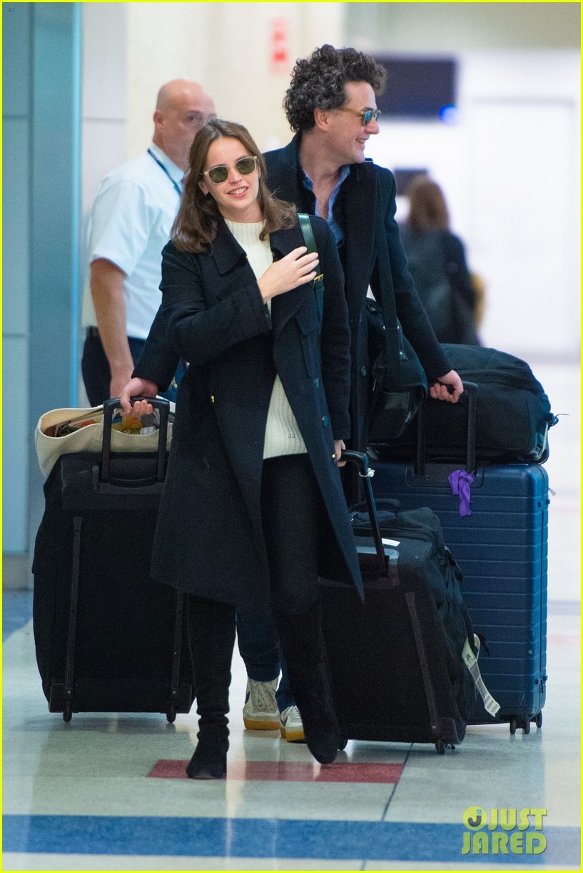 Photo: felicity jones husband charles guard rare public outing jfk 10