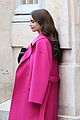 lily collins full pink look paris filming 03