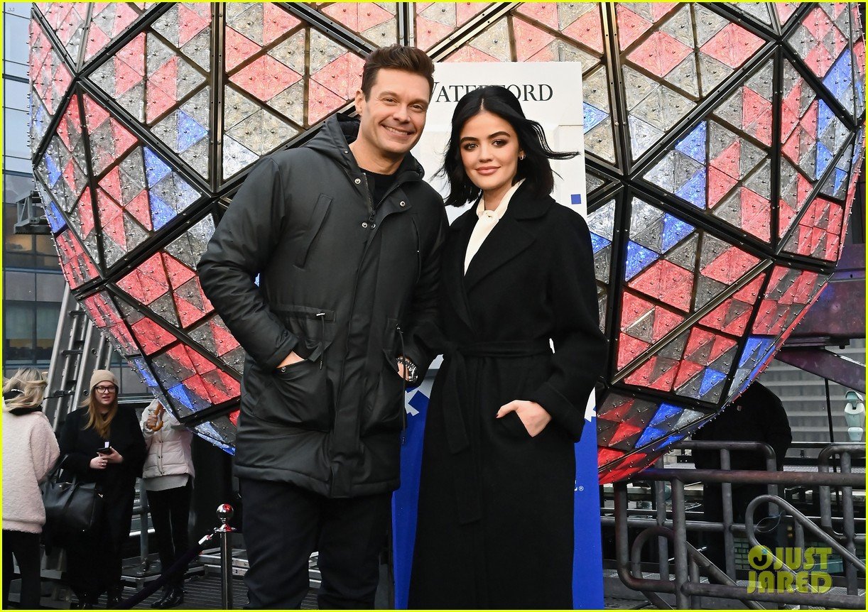 Ryan Seacrest & Lucy Hale Step Out For 'New Year's Rockin' Eve' Press
