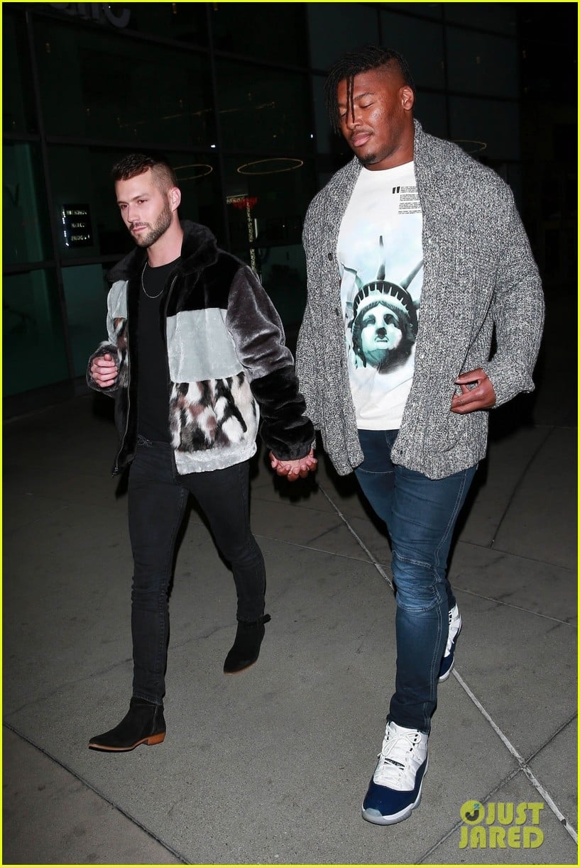 NFL Player Ryan Russell Cozies Up to Boyfriend Corey O'Brien During a