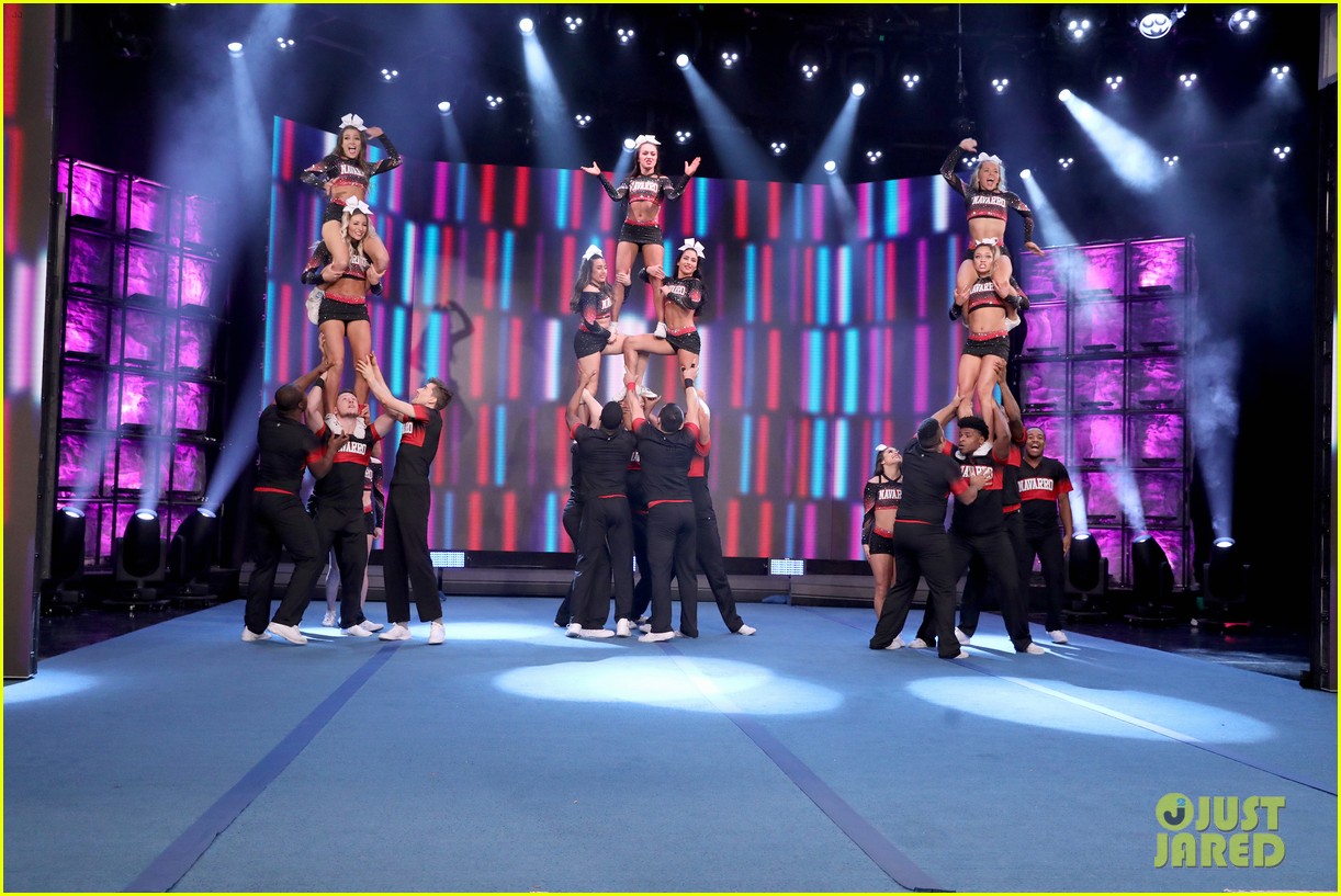 The cast of Netflix's Cheer show off their incredible stunts during an...