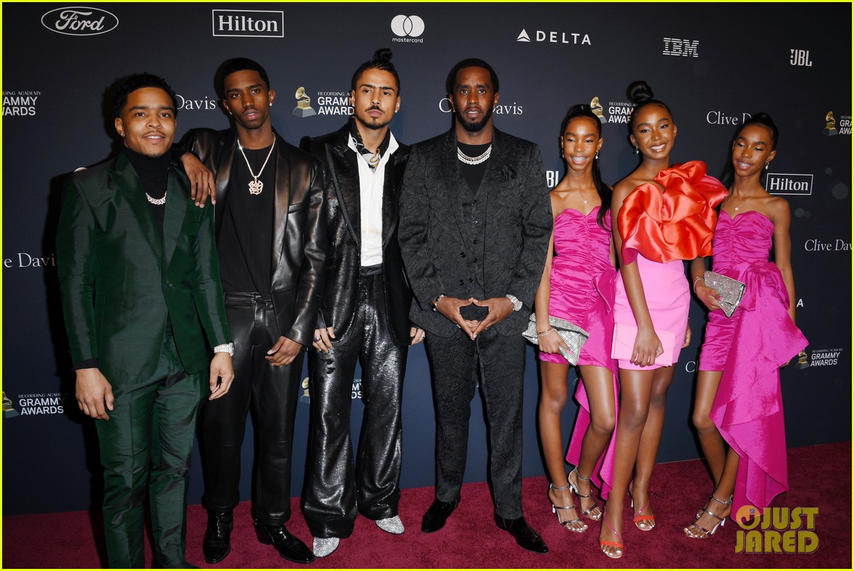 diddy joined by all six kids pre grammys gala 054422378