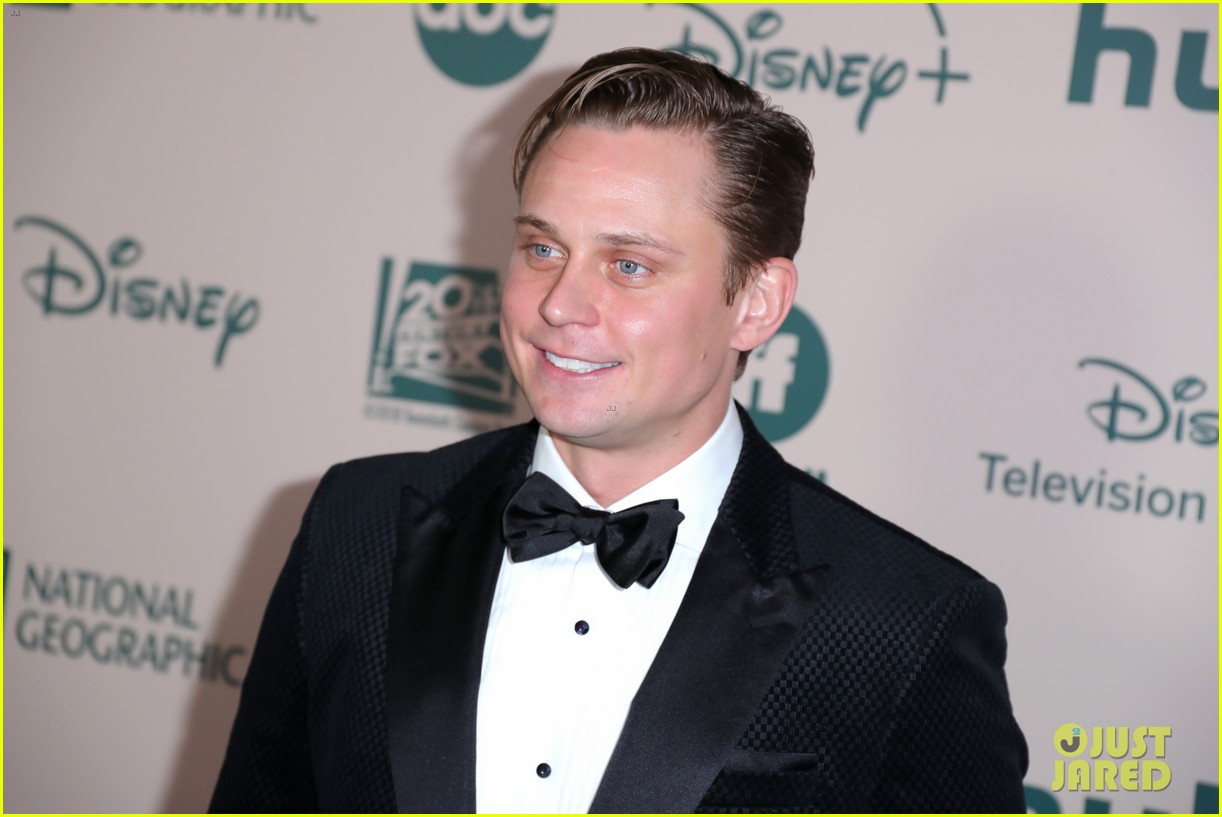 Cute Couple Billy Magnussen & Meghann Fahy Glam Up for Golden Globes