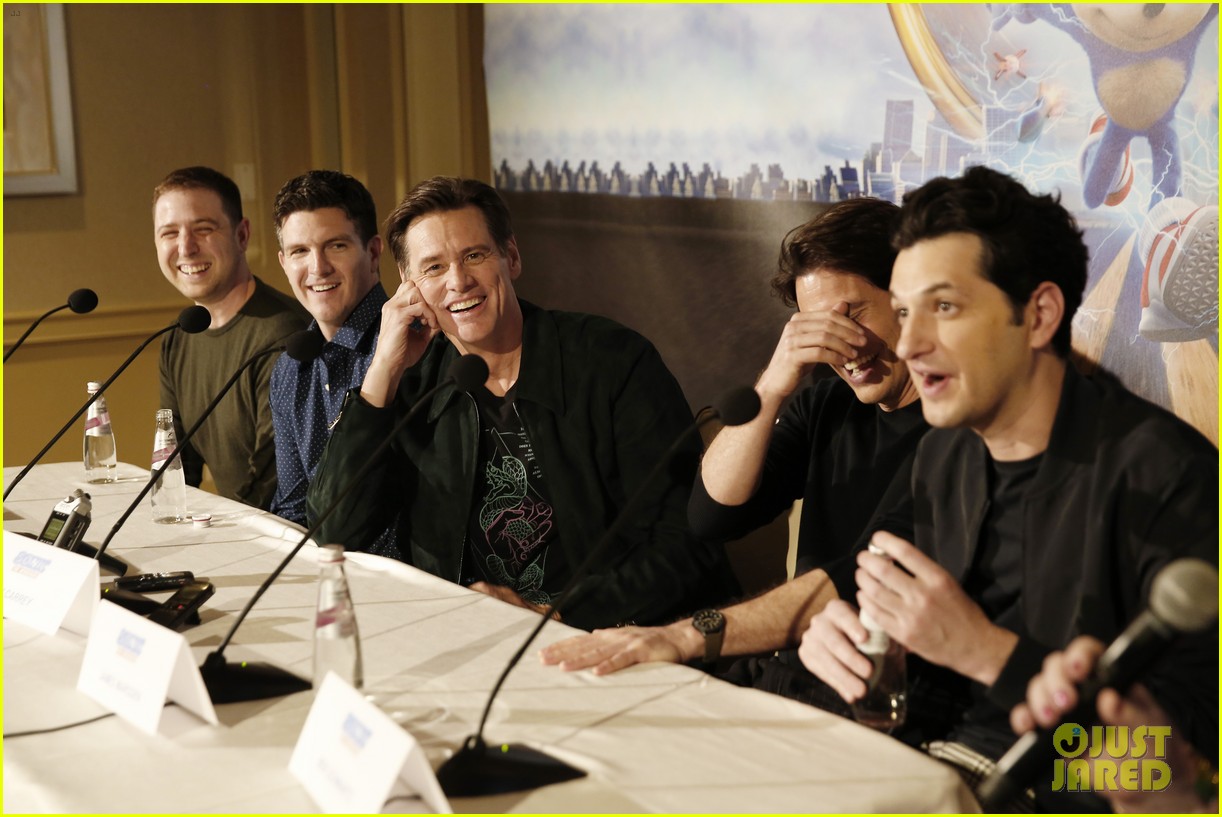 Jim Carrey & James Marsden Step Out For 'Sonic The Hedgehog' Press