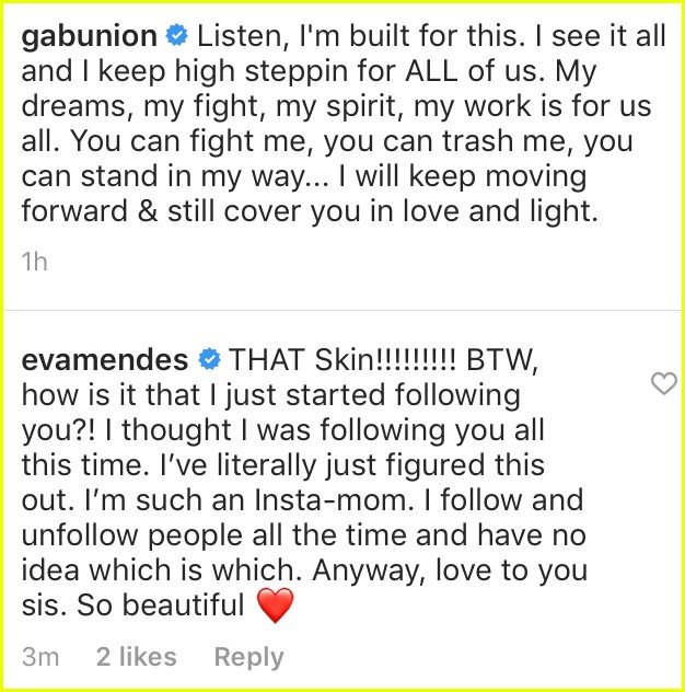 Eva Mendes Just Started Following Gabrielle Union on Instagram & Here's