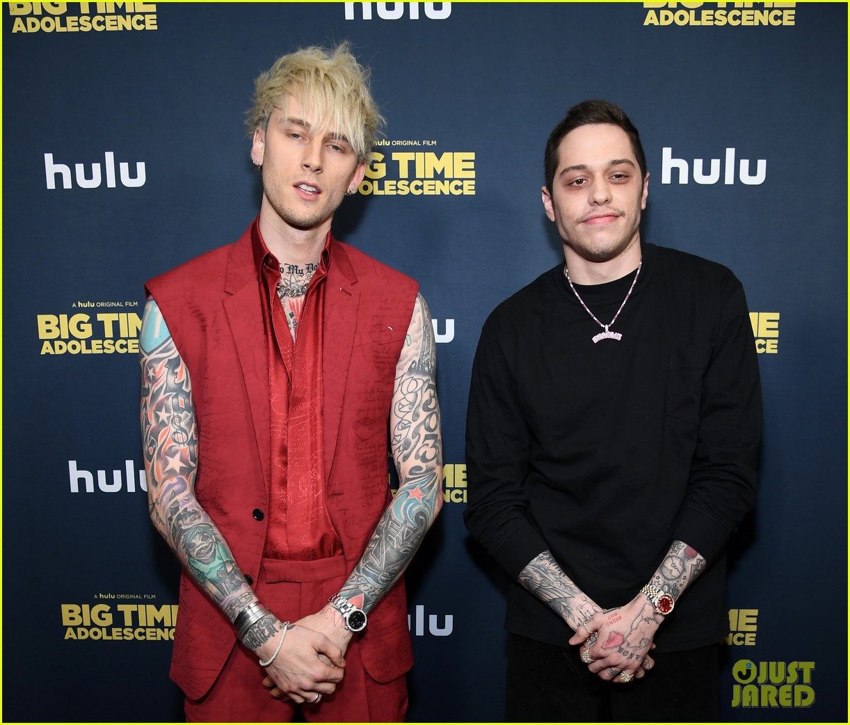 Pete Davidson Griffin Gluck Join Big Time Adolescence Co Stars At Premiere Photo Brielle Barbusca Emily Arlook Griffin Gluck Jason Orley Jon Cryer Machine Gun Kelly Noah Centineo Oona Laurence