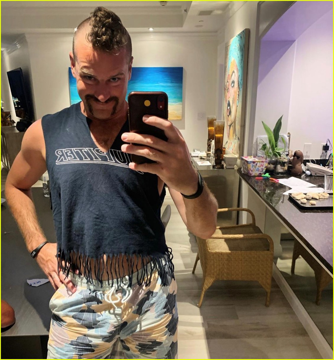 Armie Hammer Has a New Edgy Look See His Mohawk & Handlebar Mustache