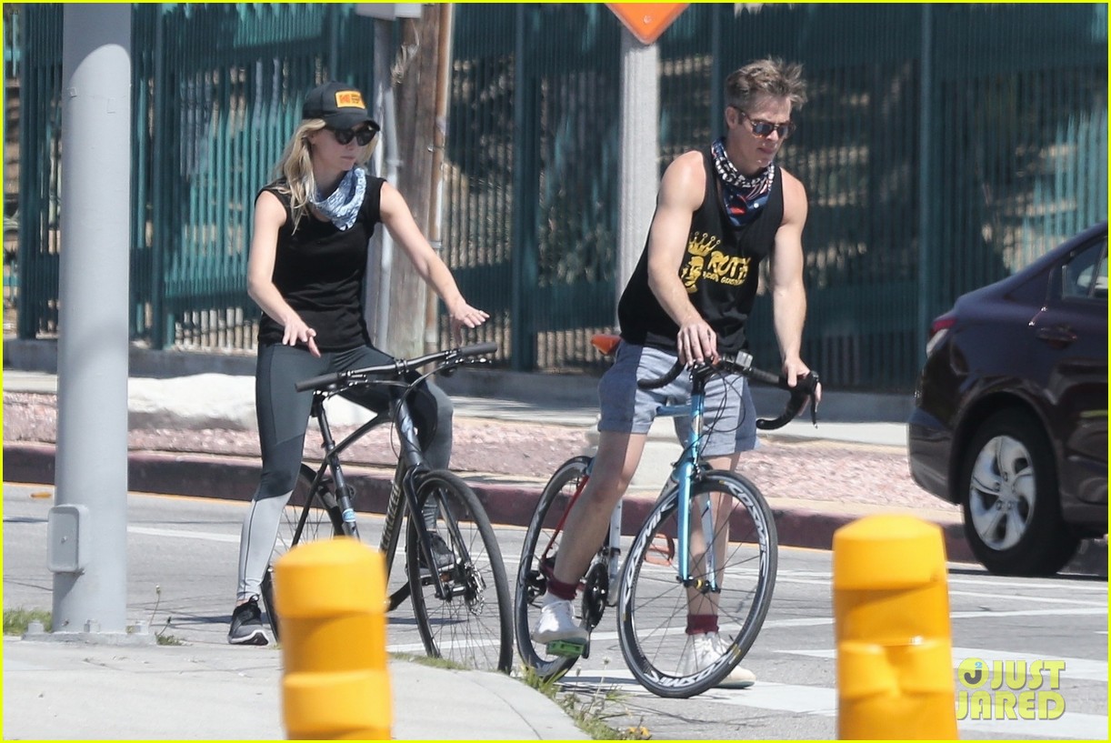 Chris Pine Soaks Up the Sun During a Bike Ride with Annabelle Wallis