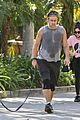 colin farrell works up a sweat on walk with sister claudine 03