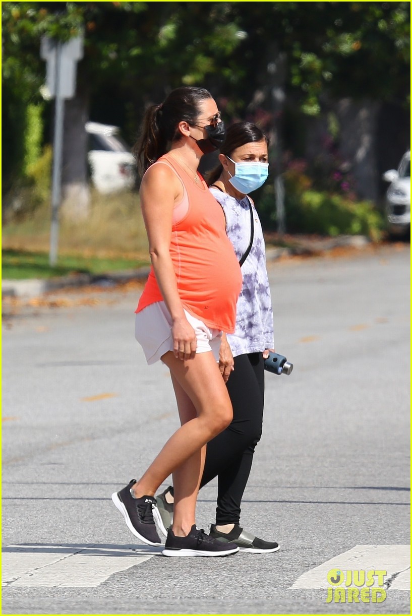 Pregnant Lea Michele Holds Onto Her Baby Bump During Walk With Her Mom