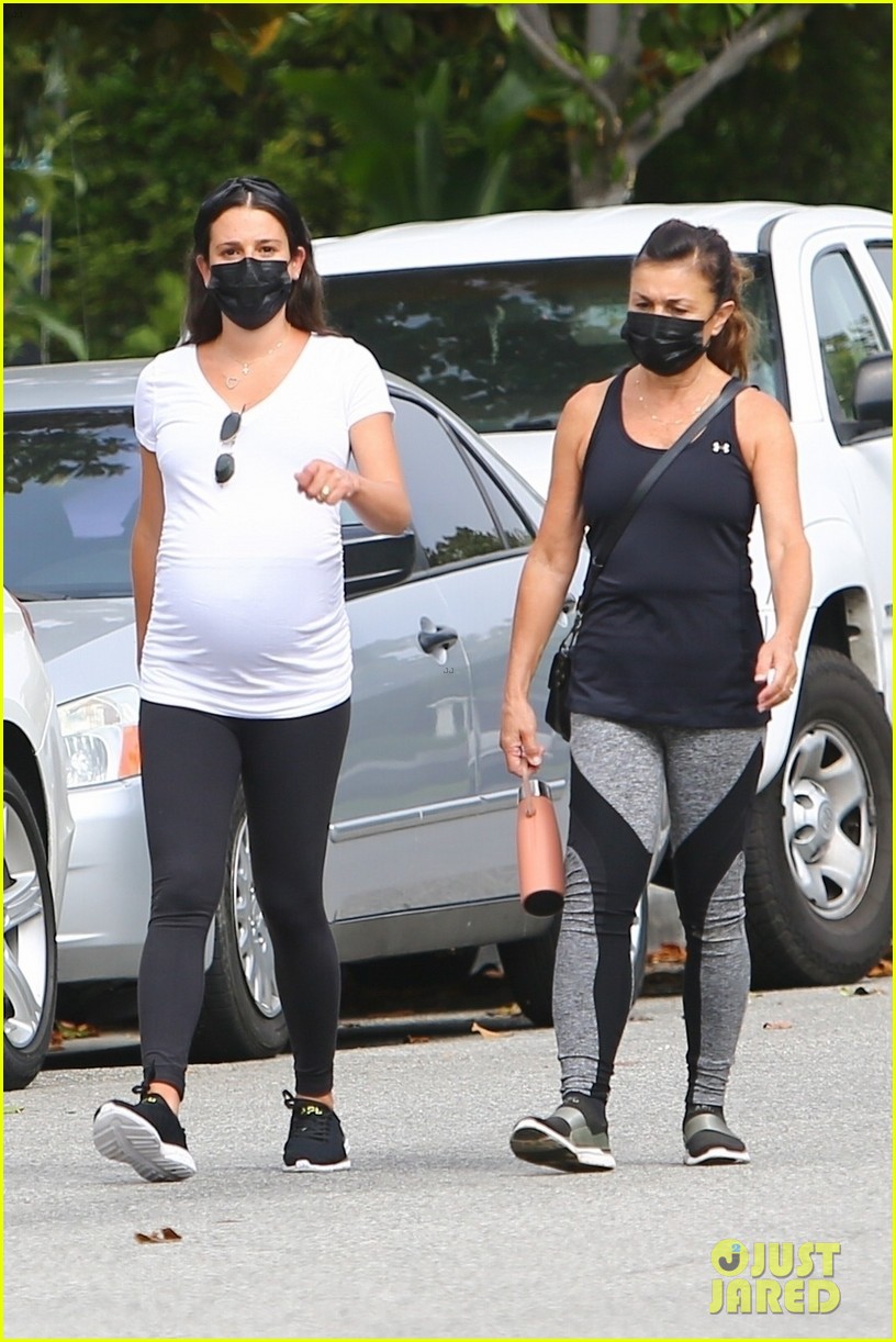 Pregnant Lea Michele's Growing Baby Bump is on Display During a Walk