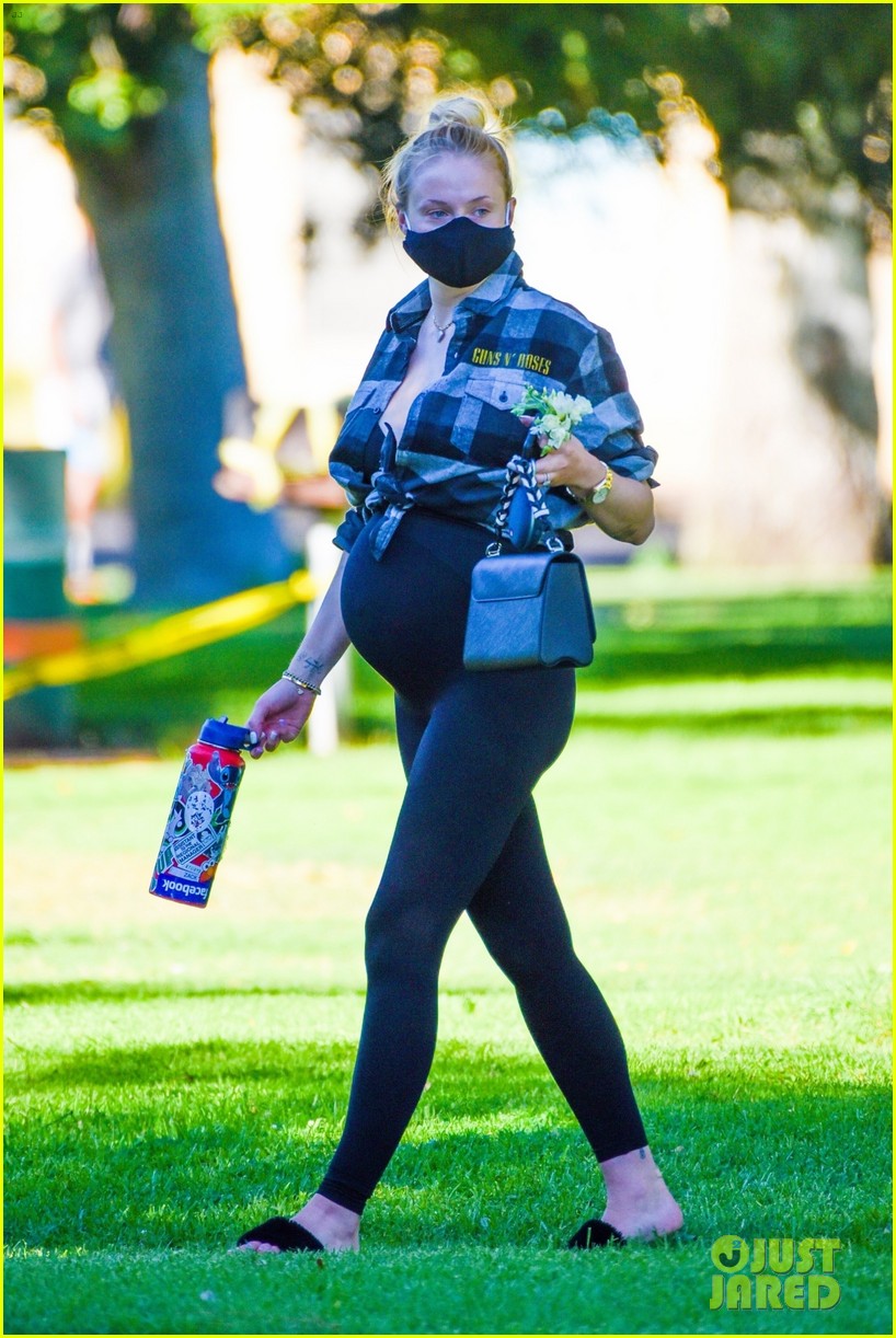 Pregnant Sophie Turner Lounges at the Park with Joe Jonas & His Family