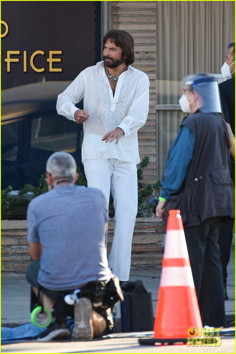 Bradley Cooper Looks Straight Out of the 1970s on Set of Paul Thomas