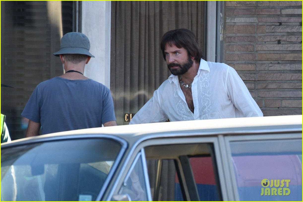 Bradley Cooper Looks Straight Out of the 1970s on Set of Paul Thomas
