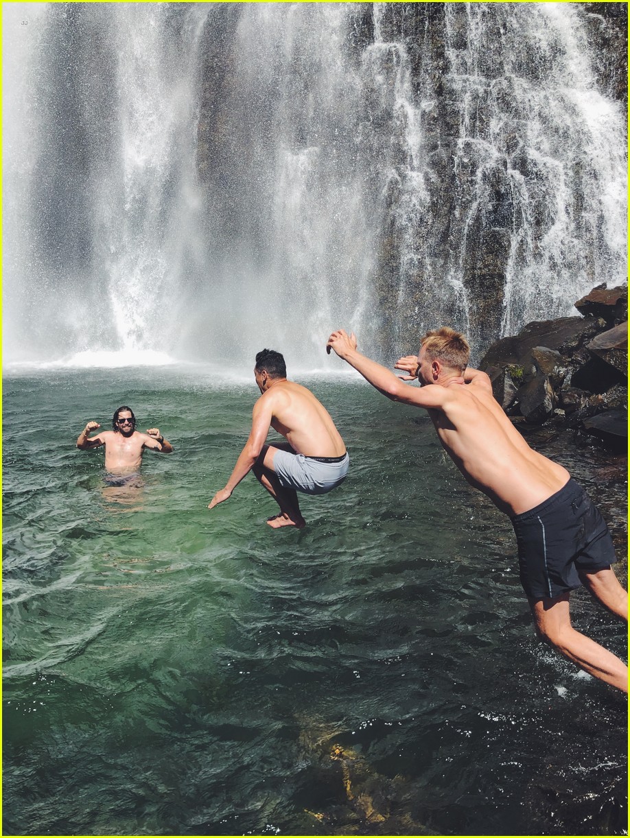 Joey King Swims Under a Waterfall with Taylor Zakhar Perez D