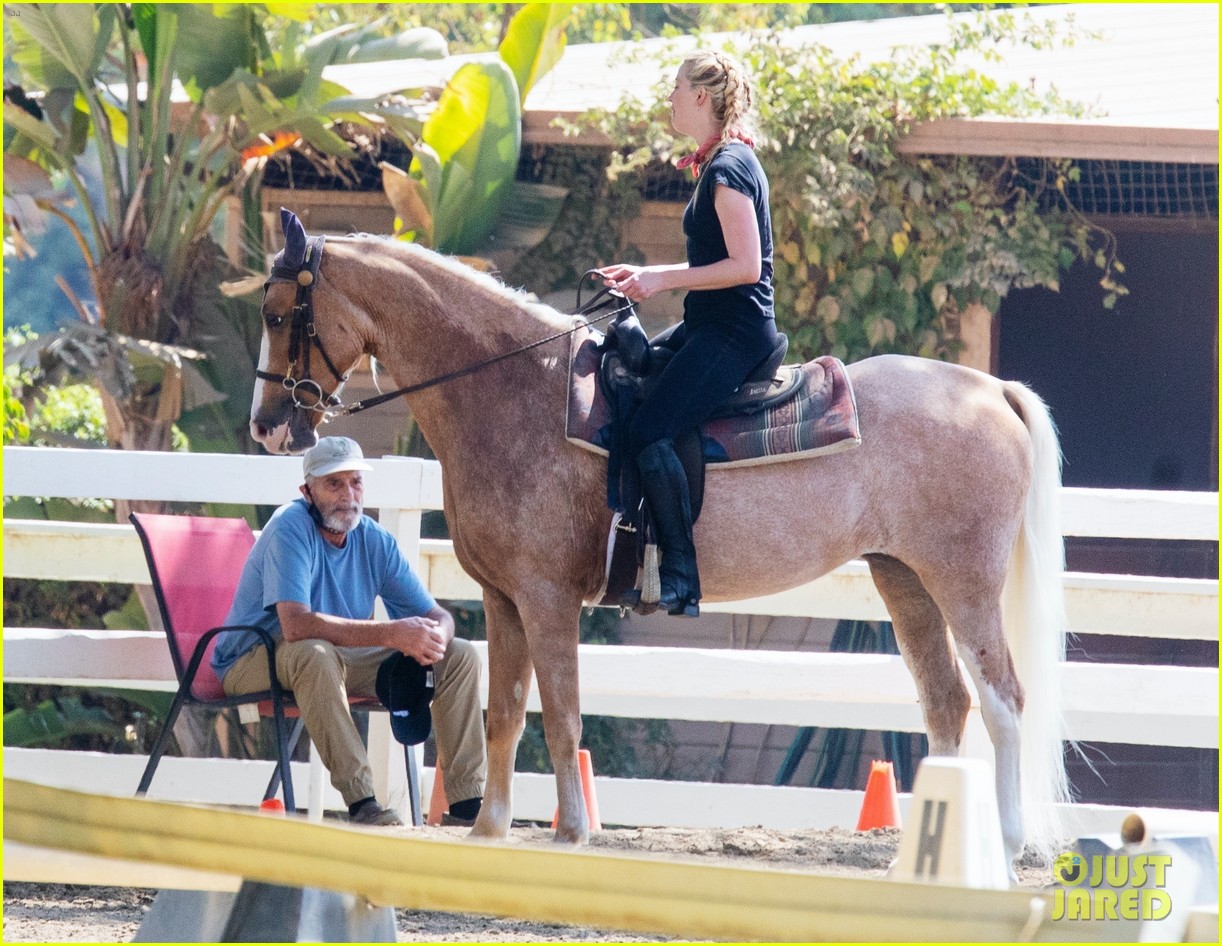 Amber Heard seen horse riding on a Tuesday afternoon