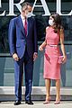 queen letizia pink dress third time wearing heraldado anniversary king felipe 15