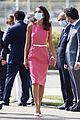 queen letizia pink dress third time wearing heraldado anniversary king felipe 17