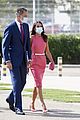 queen letizia pink dress third time wearing heraldado anniversary king felipe 22
