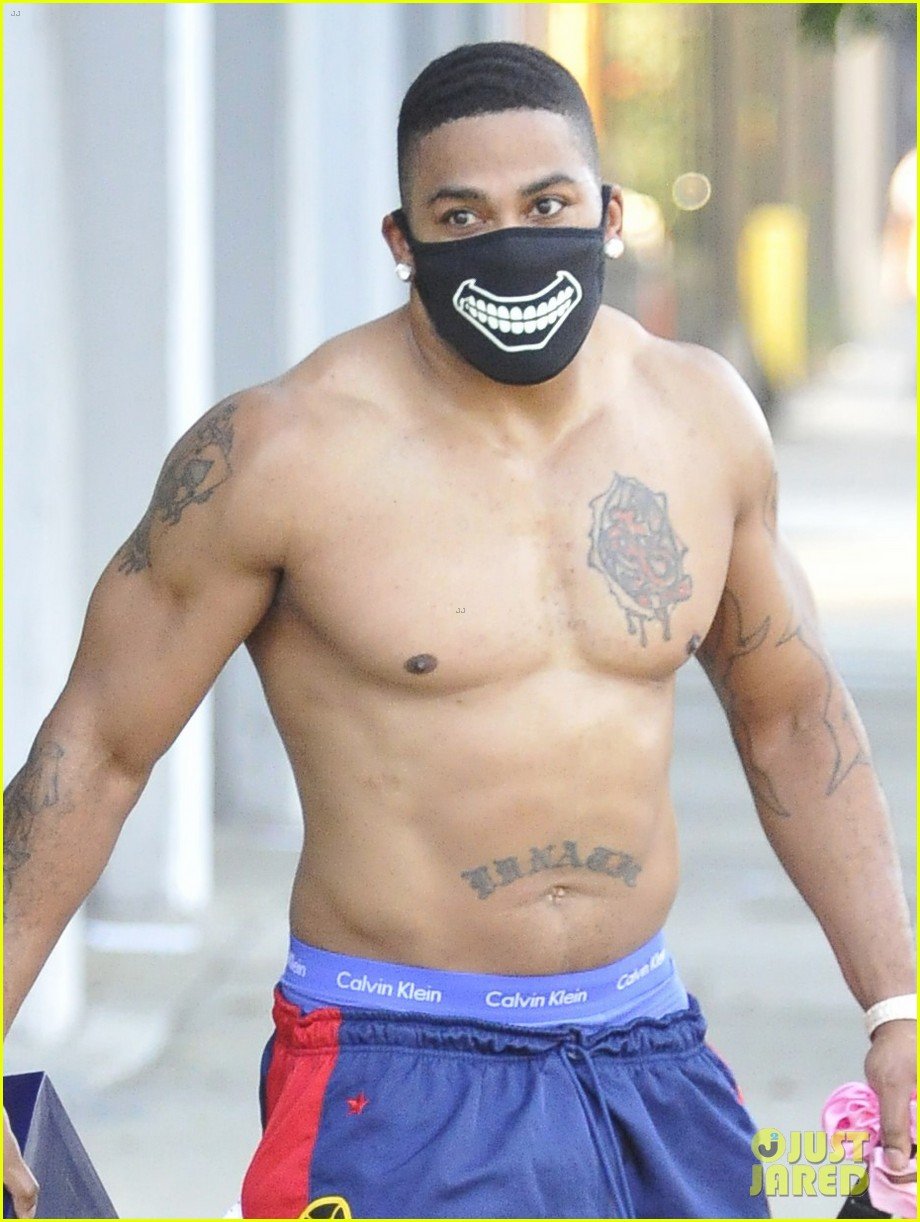 nelly looks buff going shirtless leaving dwts rehearsals 054485185