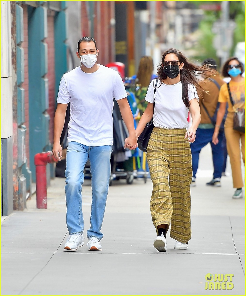 Katie Holmes Holds Hands with Boyfriend Emilio Vitolo During Stroll in